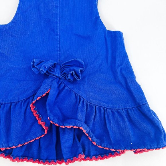 Vintage Blue Textured Novelty Bear on a Boat Ruffle Dress - 4T - Picture 2 of 7